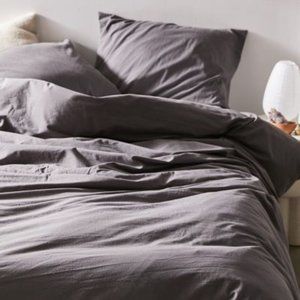 Urban Outfitters Amelia Cotton Duvet Cover (& 2 shams) - Dark Gray - Full/Queen